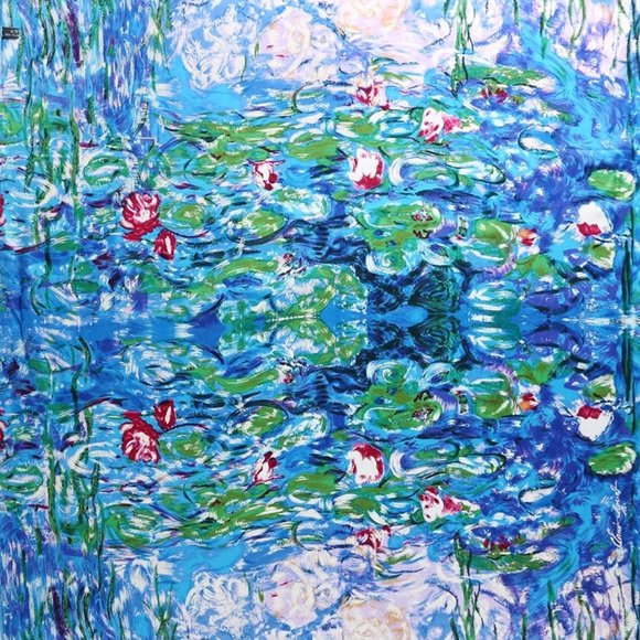 Grace Scarves 100% Silk Scarf, Artists Collection, Monet, Sleeping Water Lilies - Picture 3 of 4